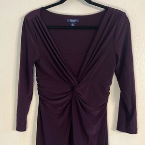 CHAPS Lovely Dark Plum Dress - Size S